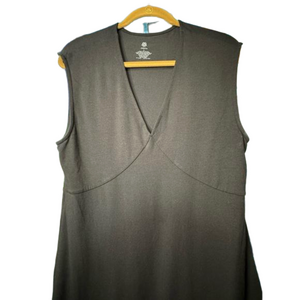 Peach Sleeveless Black Dress - Size L - Good Preloved Condition